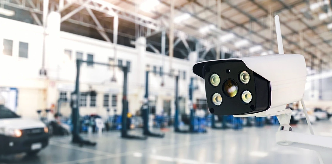 Thermal imaging camera used for early heat detection on a factory production line