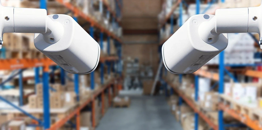 Thermal imaging camera used for early heat detection in a warehouse storage area
