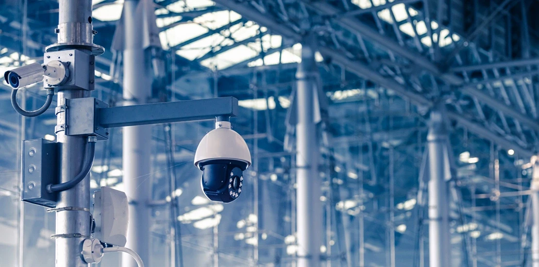 Warehouse CCTV cameras installed to monitor a main loading and unloading point